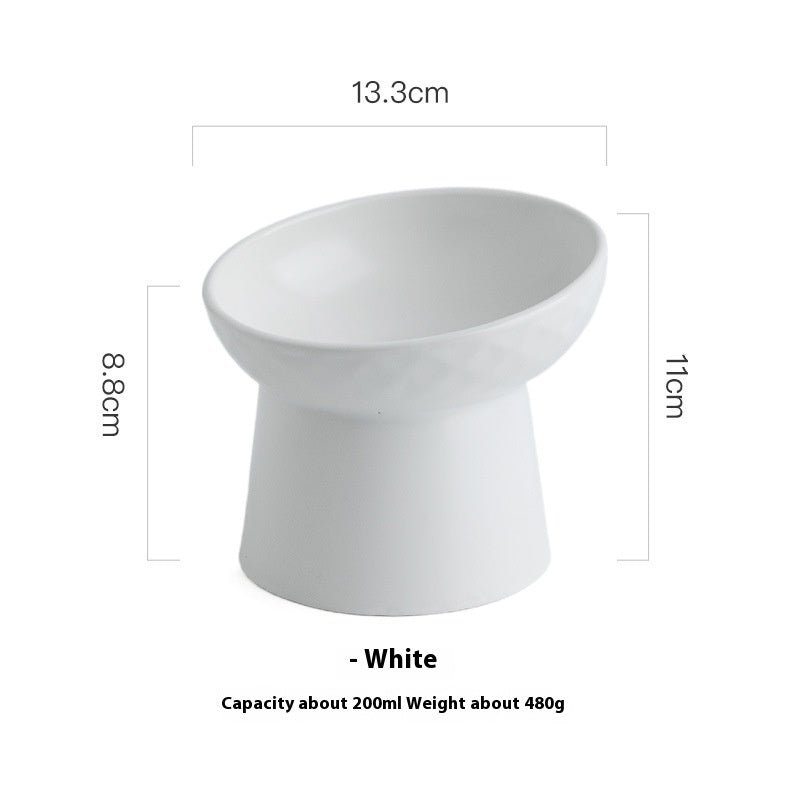 Oblique Ceramic Cat Bowl