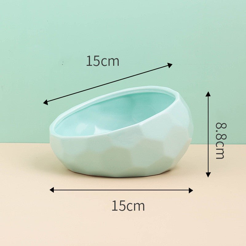Elevated Ceramic Bowl with Tilted Design