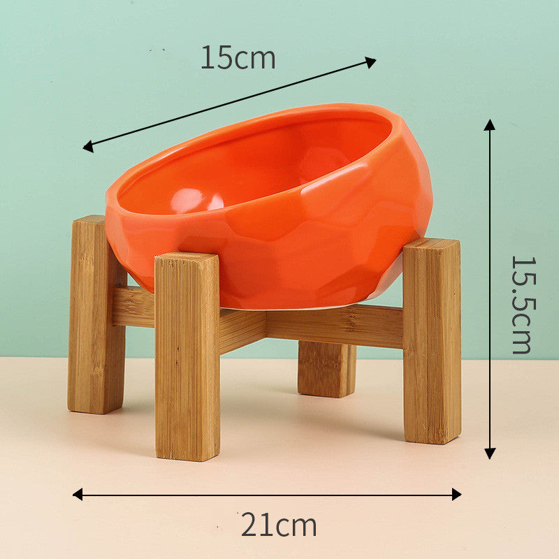 Elevated Ceramic Bowl with Tilted Design