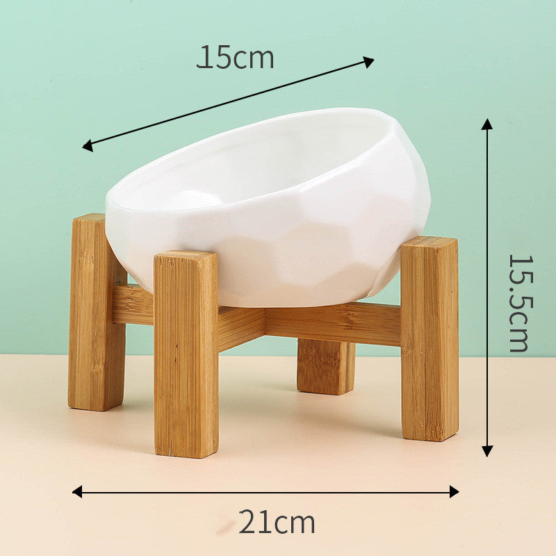Elevated Ceramic Bowl with Tilted Design