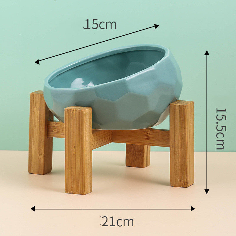 Elevated Ceramic Bowl with Tilted Design