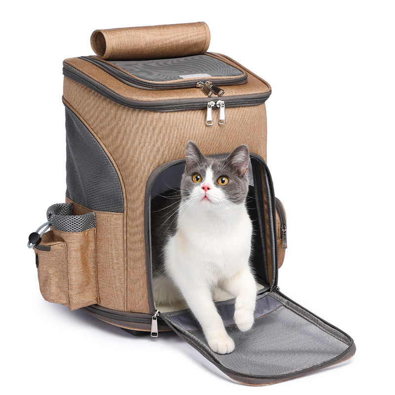 Space Capsule Pet Carrier Backpack with Trolley
