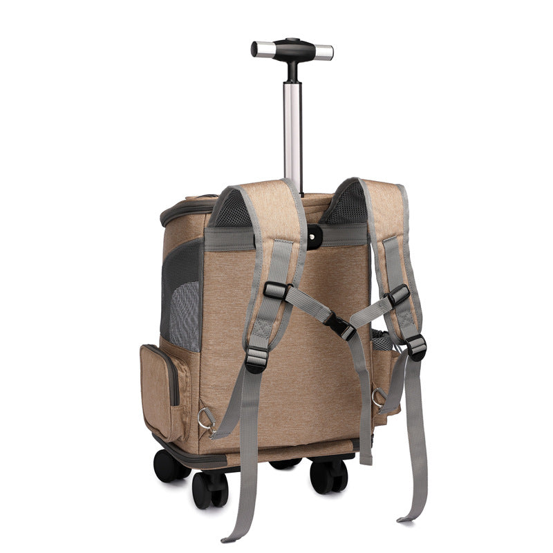 Space Capsule Pet Carrier Backpack with Trolley