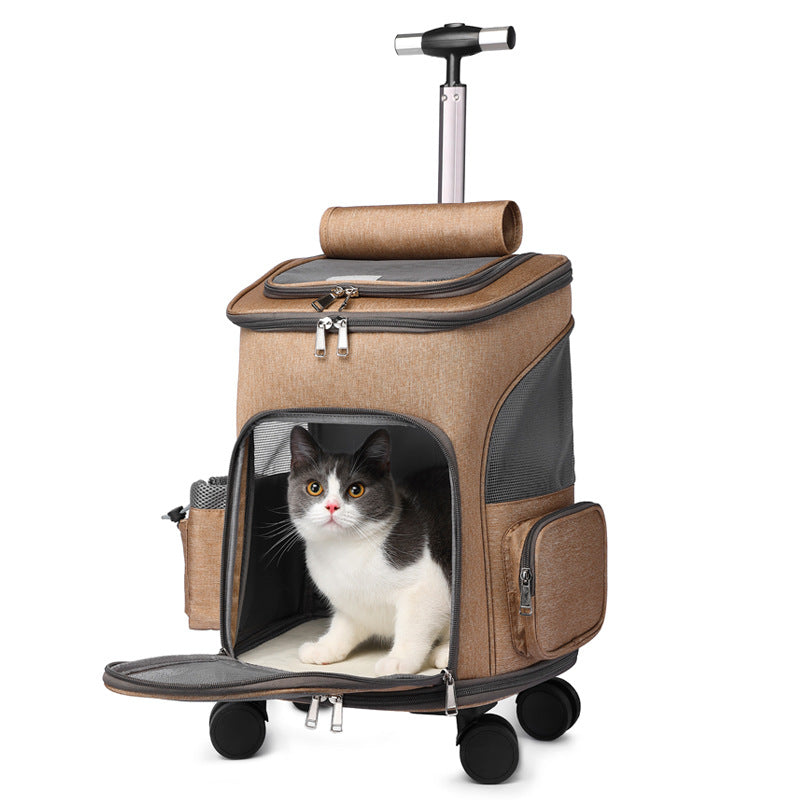Space Capsule Pet Carrier Backpack with Trolley